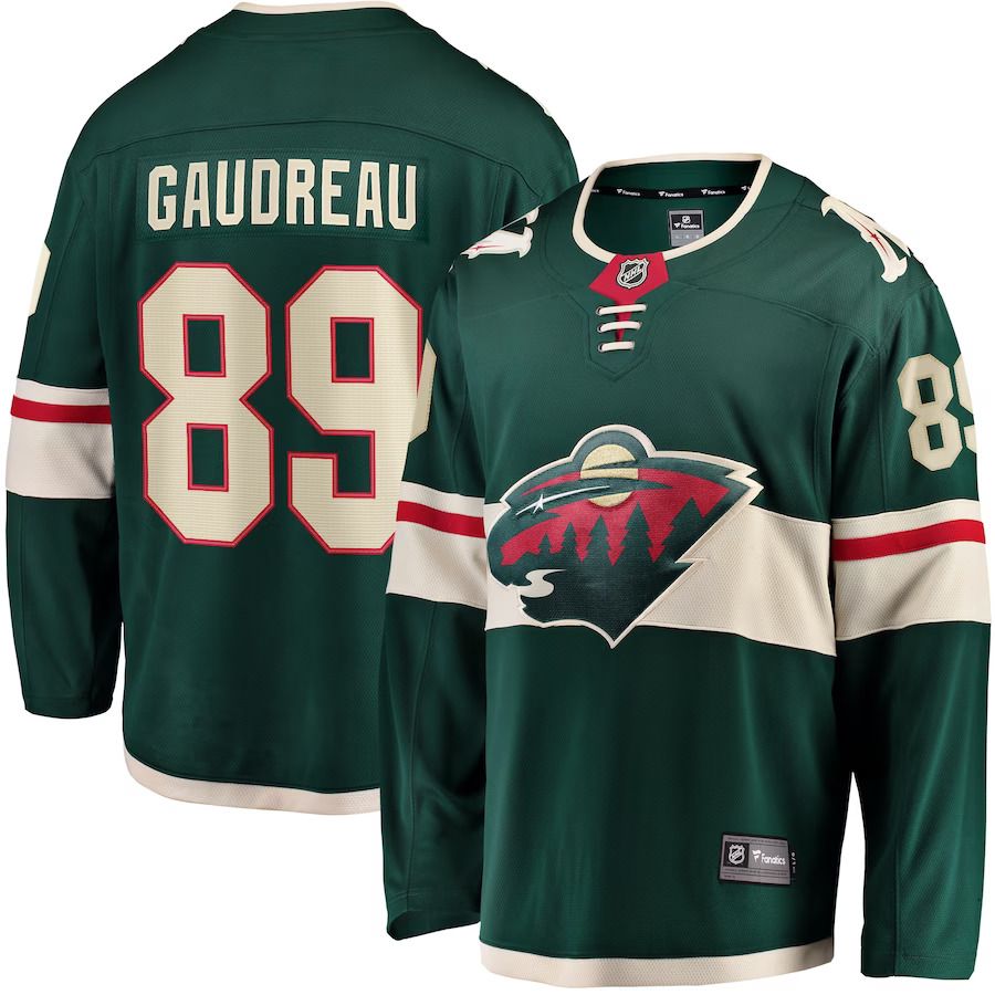 Men Minnesota Wild #89 Frederick Gaudreau Fanatics Branded Green Home Breakaway Player NHL Jersey
